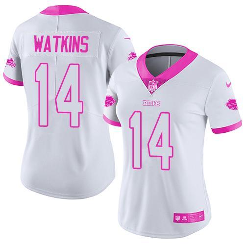 Women White Pink Limited Rush jerseys-034